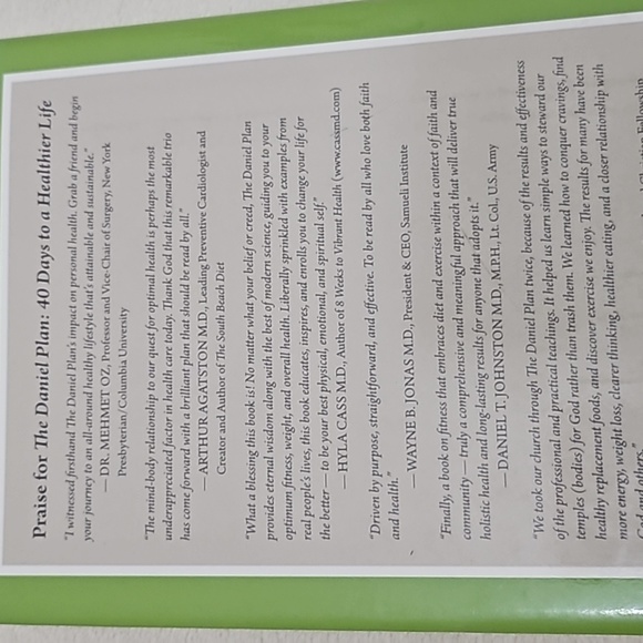 The Daniel Plan 40 Days to a Healthier Life Chapter Book. - Picture 6 of 16